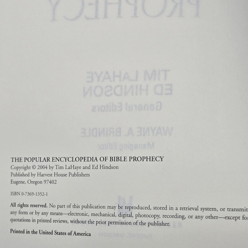 The Popular Encyclopedia of Bible Prophecy Tim LaHaye Ed Hindson Hardcover gallery