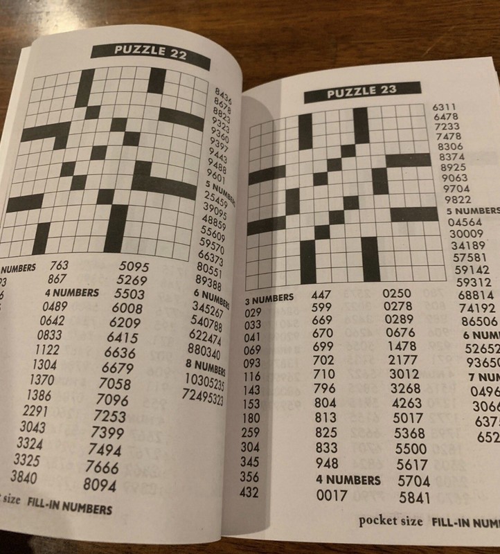 Fill-In Pocket Size Puzzle Book - Like Crossword But With Numbers Or Words gallery
