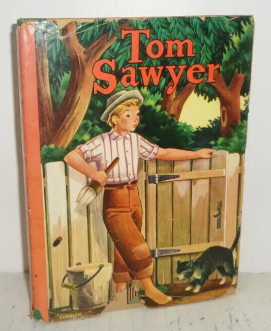 1944 Tom Sawyer by Mark Twain #2127 Whitman Book 8 1/4 x 6 1/4in HC Chapter Book