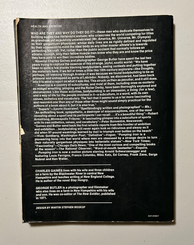 Vintage Pumping Iron Book by Charles Gaines, G. Butler & Schwarzenegger VHS Tape gallery