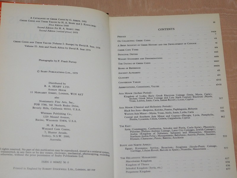 VINTAGE COIN BOOK 1979 GREEK COINS and THEIR VALUES by DAVID SEAR gallery