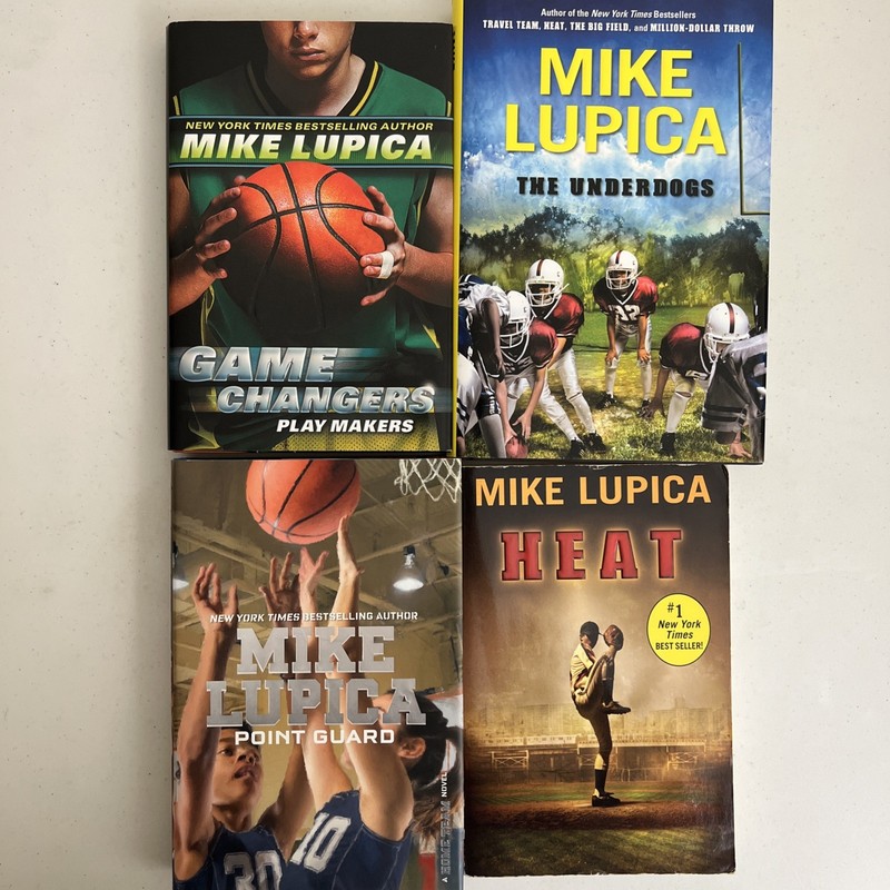 Mike Lupica Sports Books Lot 4 HC PB Play Makers Underdogs Heat Point Guard