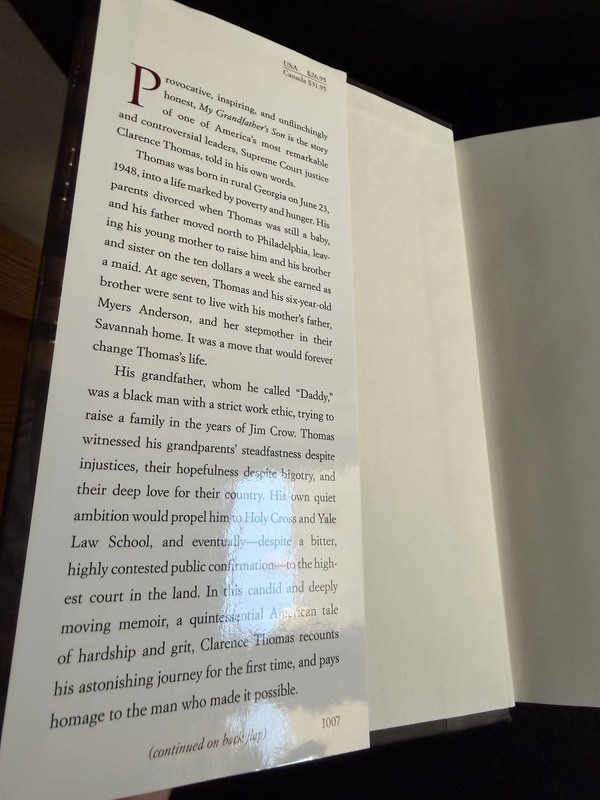 SIGNED 1st/8th My Grandfather’s Son: A Memoir Clarence Thomas HC DJ 2007 SCOTUS gallery