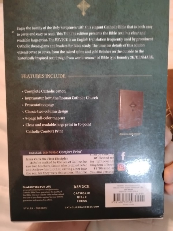 RSV2CE Thinline Large Print Catholic Bible Brown Leathersoft Comfort Print ESV gallery