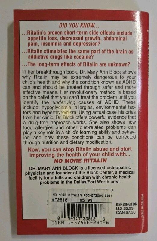 No More Ritalin: Treating ADHD Without Drugs by Dr. Mary Ann Block gallery