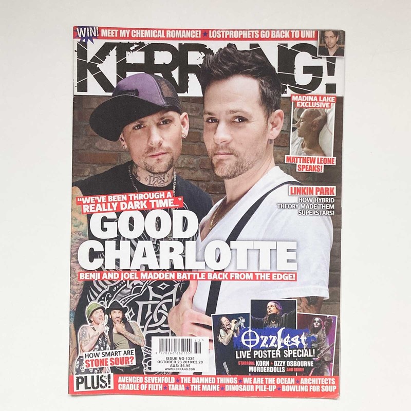 Kerrang Magazine October 23 2010 Issue 1335 Good Charlotte Ozzfest Linkin Park