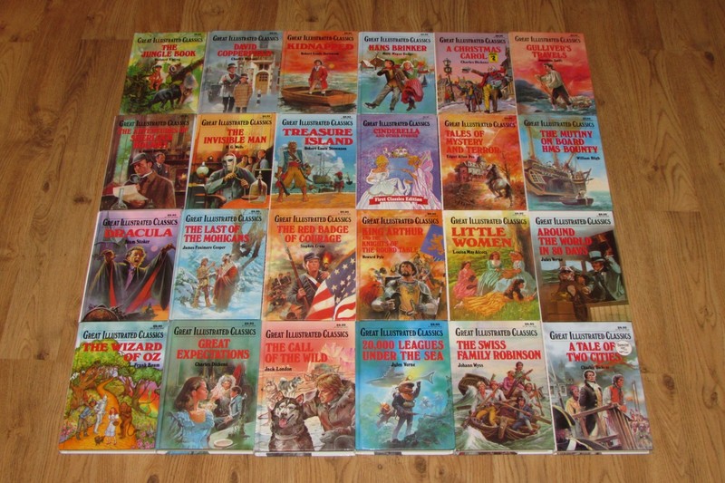 24 GREAT ILLUSTRATED CLASSICS Baronet Hardcover Book Lot