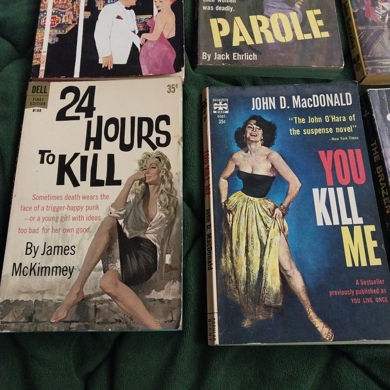 10 Vintage Signet Dell Paperback Books 40s 50s 60s Noir Smut Crime Love Lot gallery