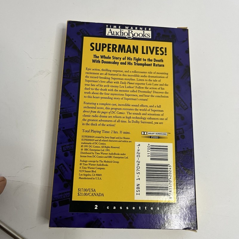 Time Warner AudioBooks Superman Lives! Full Cast Audio Play 2 Cassettes 1993 gallery