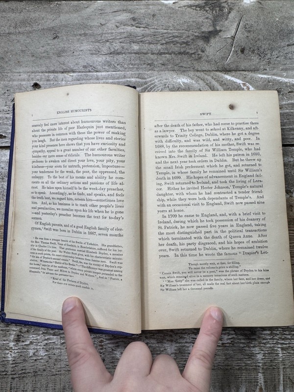 1868 Antique Literature Book “Thackeray’s Lectures” gallery