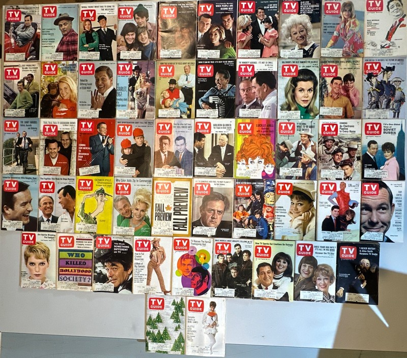 Vintage TV GUIDE Magazine LOT Of 51 Issues From 1967 GROOVY 60’s Television