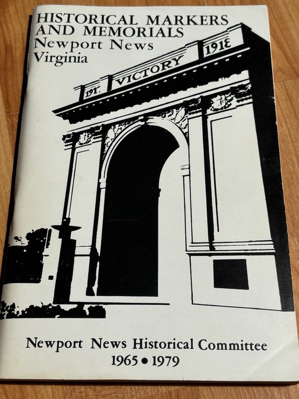 Historical Markers And Memorials Newport News VA Paperback 1965 1979 Committee