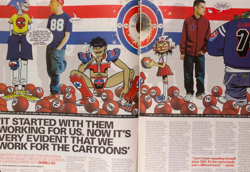 JAMIE HEWLETT GORILLAZ DAMON ALBARN EMINEM MICHAEL JACKSON PJ NME October 2001 gallery