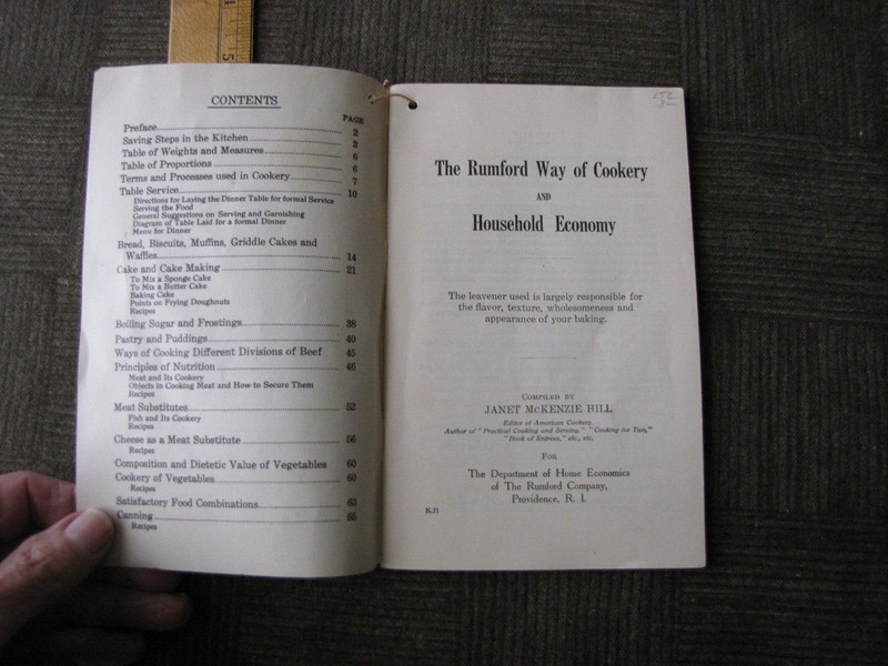 The RUMFORD WAY of Cookery and Household Economy Cook Book Early 1900's UNDATED gallery