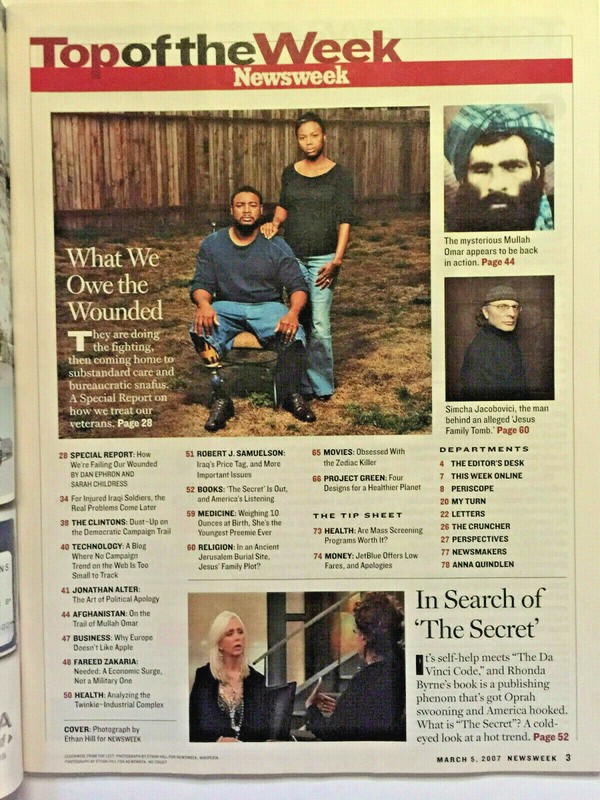 Newsweek Magazine March 5, 2007 Failing Our Wounded Iraq & Afghanistan War gallery