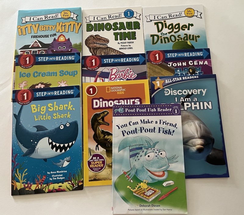 Lot of 10 Level 1 -Step into Reading – My First- I Can Read-Learn Books-MIX