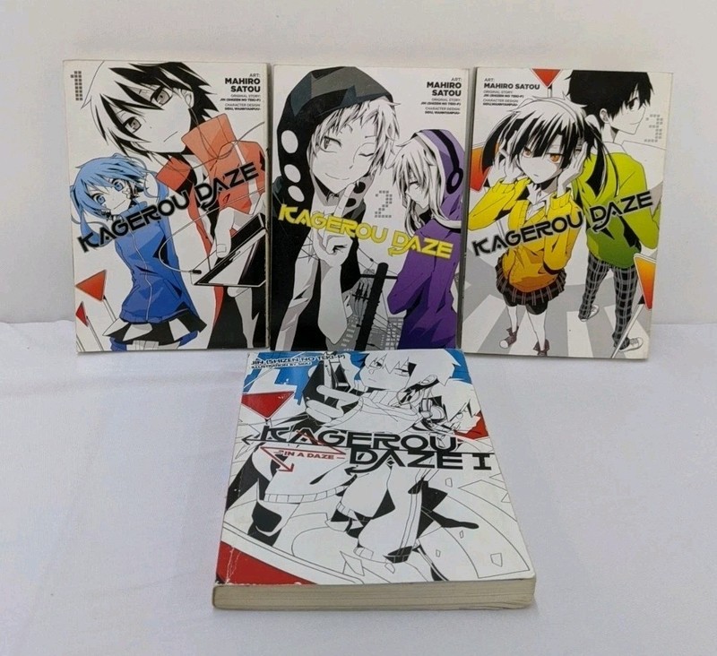 Lot/set of 4: Kagerou Daze 1, 2, &3 (manga) & Kagerou Daze 1 In a Daze (Lt. nove