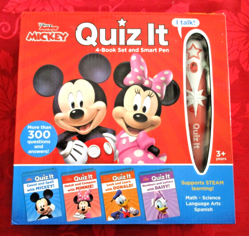 NEW Disney Quiz It 4-Book Set & Smart Pen w/ Mickey Mouse & Minnie Mouse, Age 3+