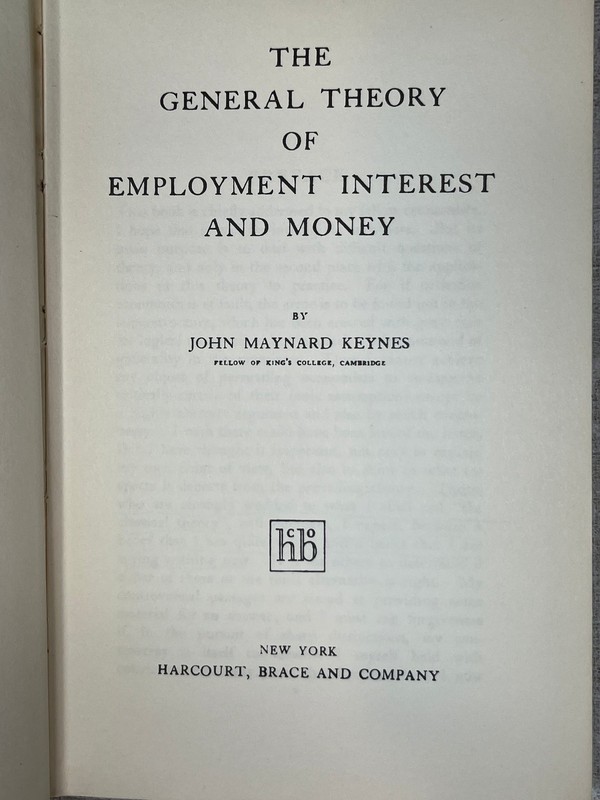 1958 The General Theory of Employment Interest and Money by John Maynard Keynes gallery