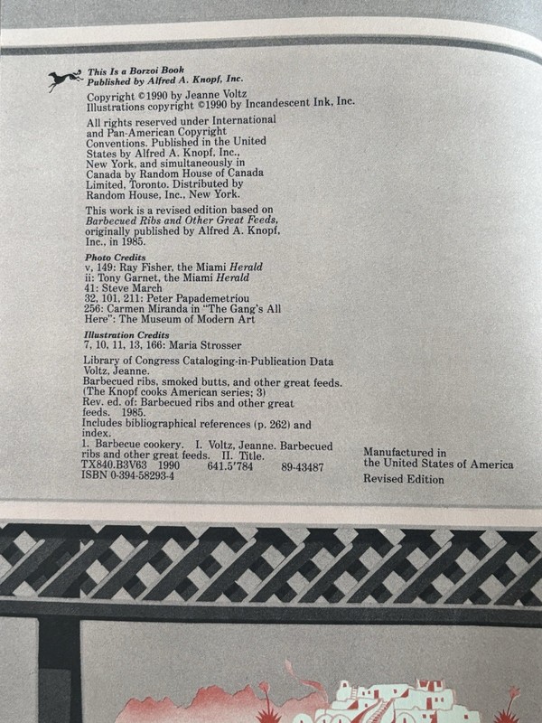 Vintage Barbecued Ribs, Smoked Butts Other Great Feeds HC 1990 DJ Jeanne Voltz gallery
