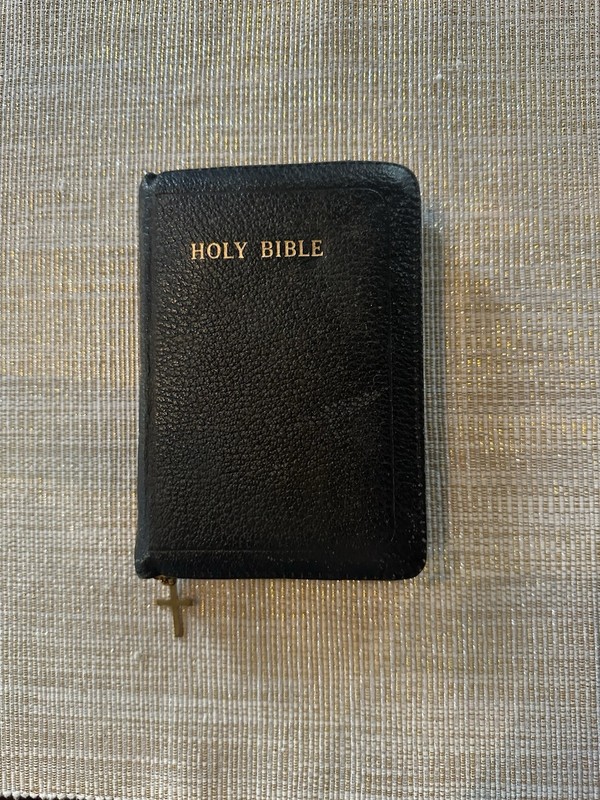 King James Version Bible World KJV Zipper Black Leather Vintage 1940s-1960s