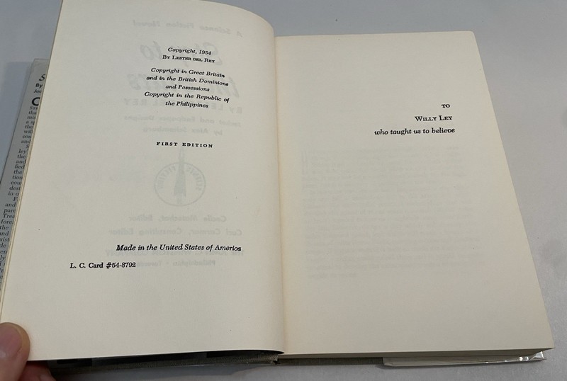 STEP TO THE STARS Lester Del Rey SIGNED FIRST EDITION Hardcover DJ Winston 1954 gallery