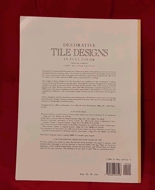 Decorative Tile Designs in Full Color by Carol Belanger Grafton 1992 Dover gallery