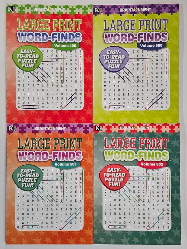 4 New Large Print Word-Finds Puzzle Books Kappa Games Vol #499-502~ Search,Hunt