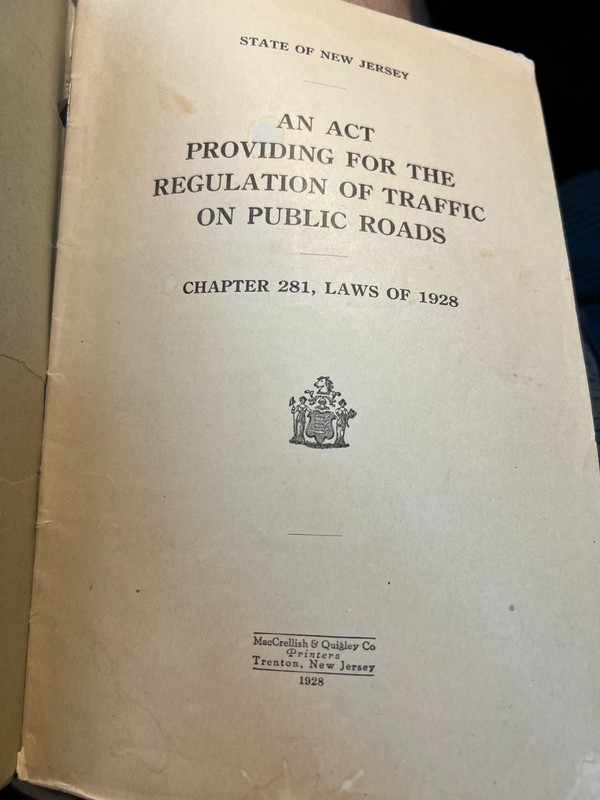 1928 State of NJ Regulation of Traffic on Public Roads Newark Automobile Show gallery