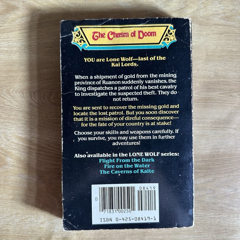 Lone Wolf The Chasm of Doom Book 4 RPG Role Playing Adventure Game Book Fantasy gallery