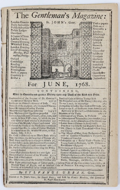 1768 Letter from a Farmer in Pennsylvania Colonial Taxation Magazine Leaf