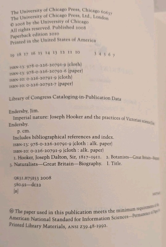 Imperial Nature: Joseph Hooker and the Practices of Victorian Science gallery