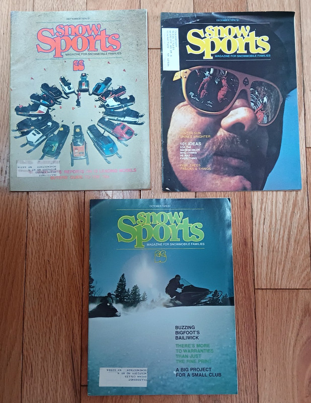 1974 Snowsports Magazines (3) Vintage Snowmobile Riding Ski-Doo Polaris Yamaha