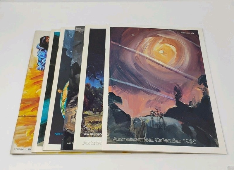 Astronomical Calendar Astronomy 1984 1985 1986 1987 1988 1989 Vintage Lot of 6