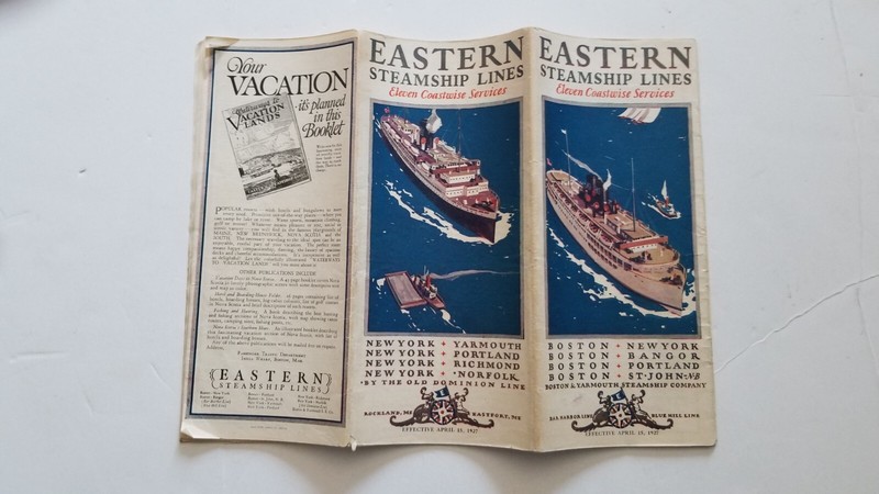 Eastern Steamship Lines 11 coastwise services with plans 1927