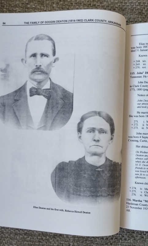 Family of Goodin Deaton 1814-1902 Clark County Arkansas Tilmon Howell HC gallery