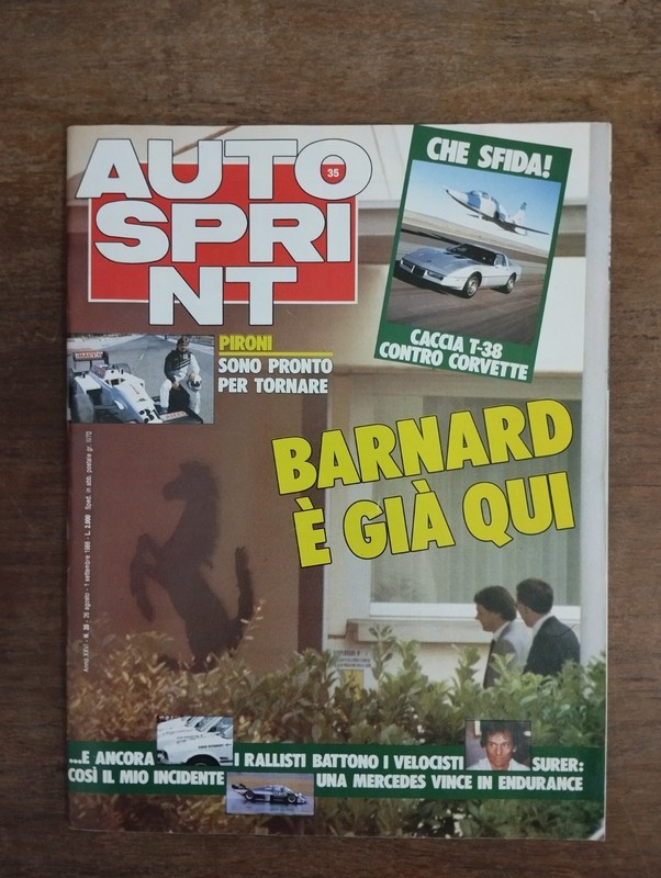 1986 09 01 AUTOSPRINT 01 SETTEMBRE 1986 N.36 ANNO XXVI BARNARD PIRONI CORVETTE