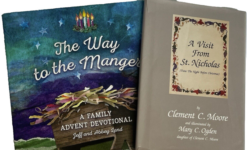 Way to the Manger Family Advent Devotion & Visit From St. Nicholas Christmas HC