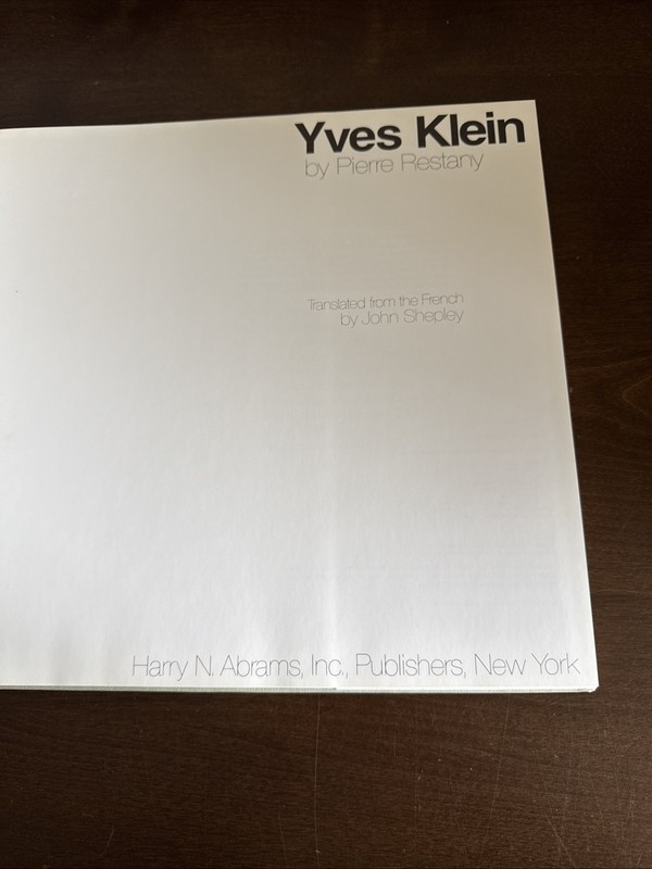 YVES KLEIN By Pierre Restany - Hardcover 1982 Harry N Abrams Inc gallery