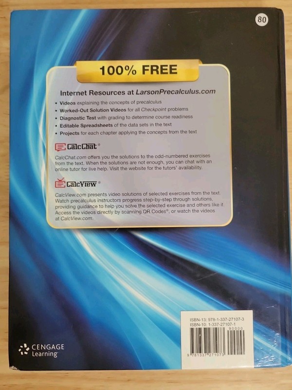 Precalculus 10E with CalcChat And CalcView Ron Larson Tenth Edition gallery