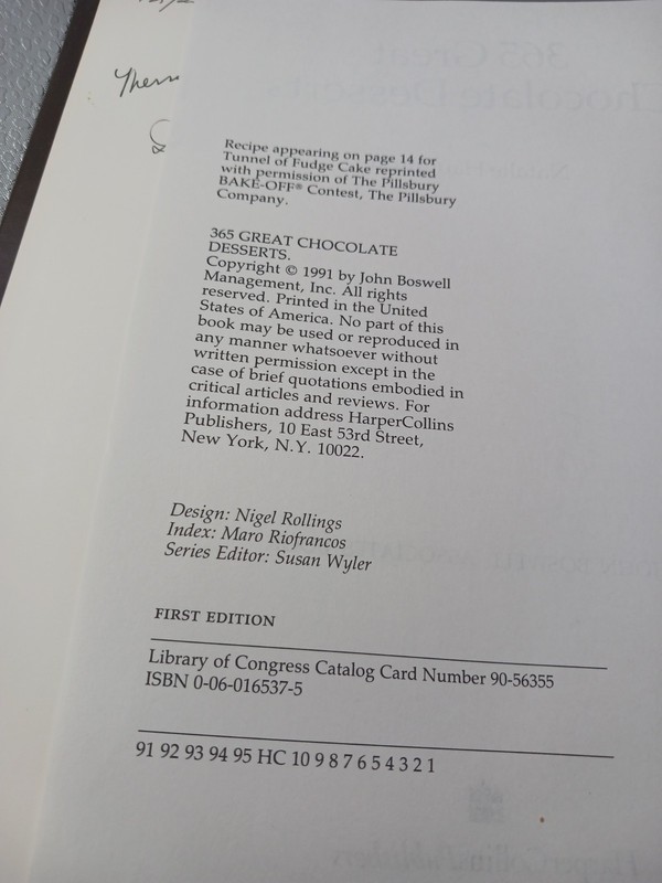 365 Great Chocolate Desserts Natalie Haughton 1991 HC Spiral Bound John Boswell gallery