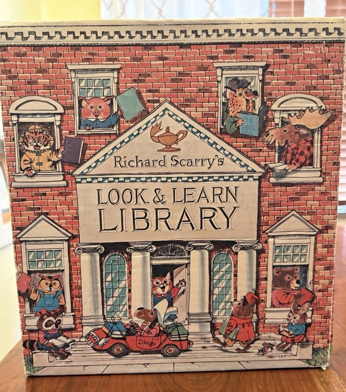 Richard Scarry’s 1971 Look & Learn Library Full Set In Original Box gallery