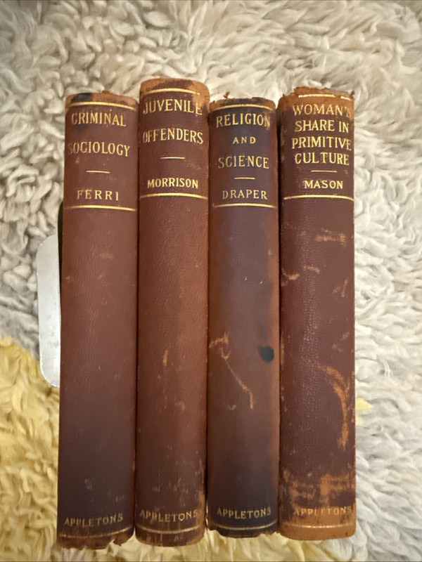 Antique 1896 Juvenile Offenders Woman’s Share Primitive Culture 4 Vols Appleton