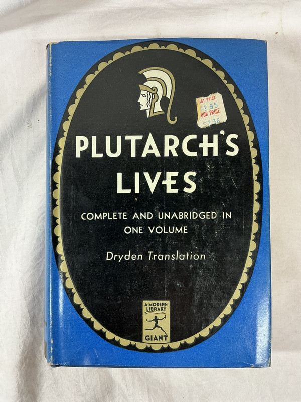 PLUTARCH’S LIVES Complete & Unabridged in One Volume John Dryden HC Dust Jacket