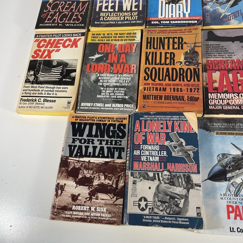 Lot of 21 Vintage Vietnam War Military Aviation Navy Air Force Memoir Books gallery