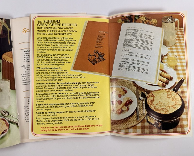 Vintage Sunbeam M’sieur Crêpe Electric Crepemaker Manual & Recipes 1976 gallery