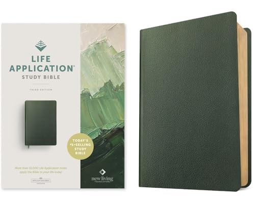 NLT Life Application Study Bible, Third Edition (Genuine Leather, Olive Green, R