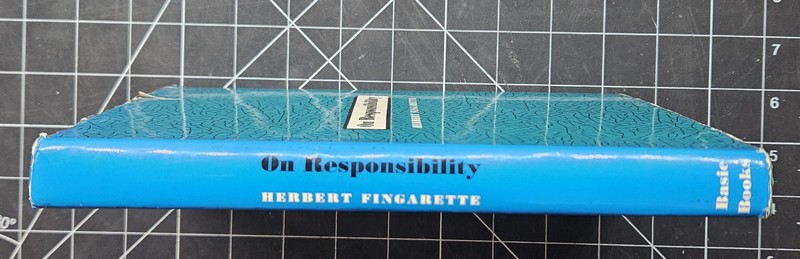 Herbert Fingarette ON RESPONSIBILITY 1967 1st Edition 1st Printing DJ VG gallery