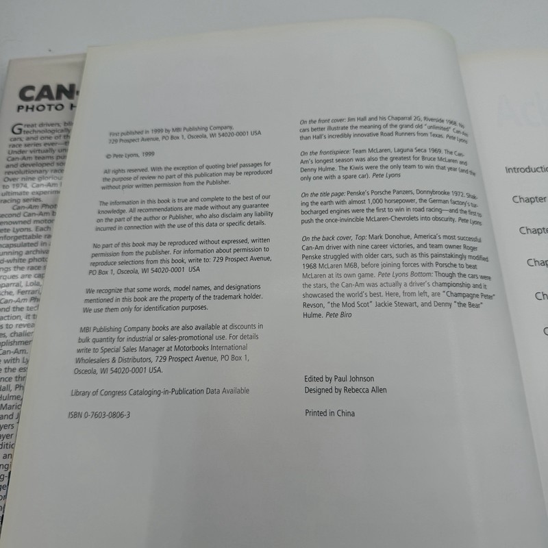 Can-Am Photo History by Pete Lyons Book w/ Dust Jacket gallery