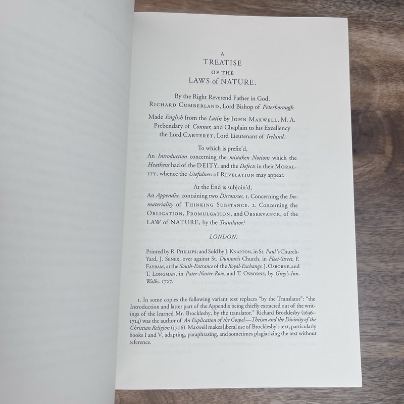 A Treatise of the Laws of Nature Cumberland Leather Gilt Legal Classics Gryphon gallery